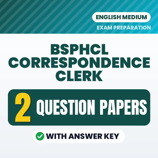 2 Question Papers for BSPHCL Correspondence Clerk Exam in English | Practice eBook with Answer Key – Instant PDF Download