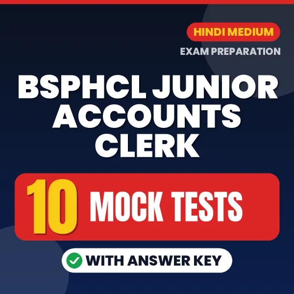 10 Mock Tests for BSPHCL Junior Accounts Clerk Exam in Hindi | Practice eBook with Answer Key – Instant PDF Download