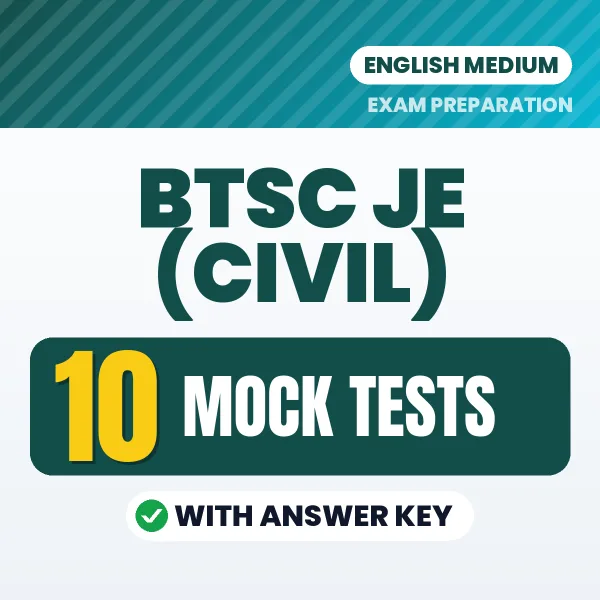 Latest Pattern BTSC JE (Civil) Mock Test eBook in English – 10 Mock Tests with Answer Key for Self-Assessment