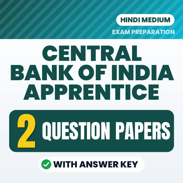 2 Question Papers for Central Bank of India Apprentice Exam in Hindi | Practice eBook with Answer Key – Instant PDF Download