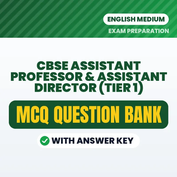 Best MCQ eBook for CBSE Assistant Professor & Assistant Director (Tier 1) Exam in English | Selected Questions with Answer Key