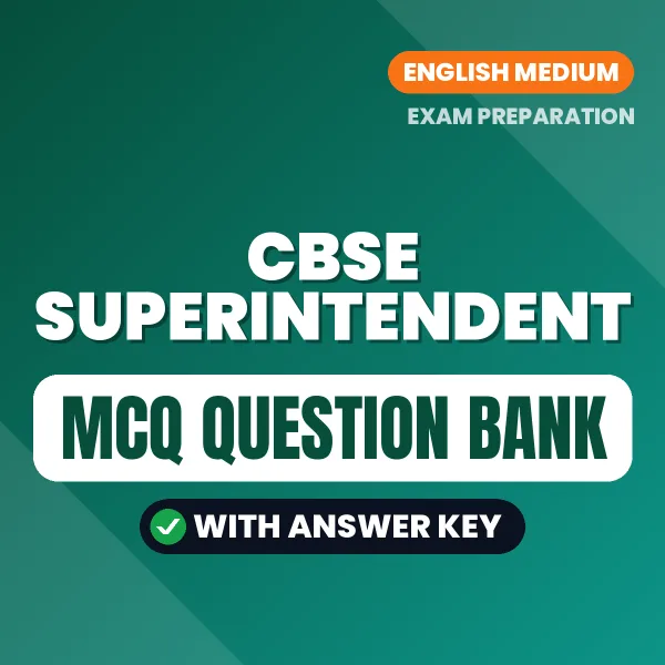 Best MCQ eBook for CBSE Superintendent Exam in English | Selected Questions with Answer Key