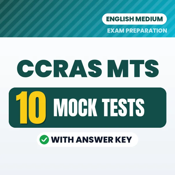 CCRAS MTS Exam Mock Test Series (English): 10 Exam-Like Mock Tests with Answers