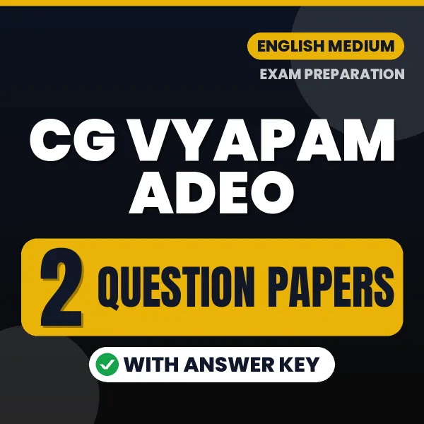 2 Question Papers for CG Vyapam ADEO Exam in English | Practice eBook with Answer Key – Instant PDF Download