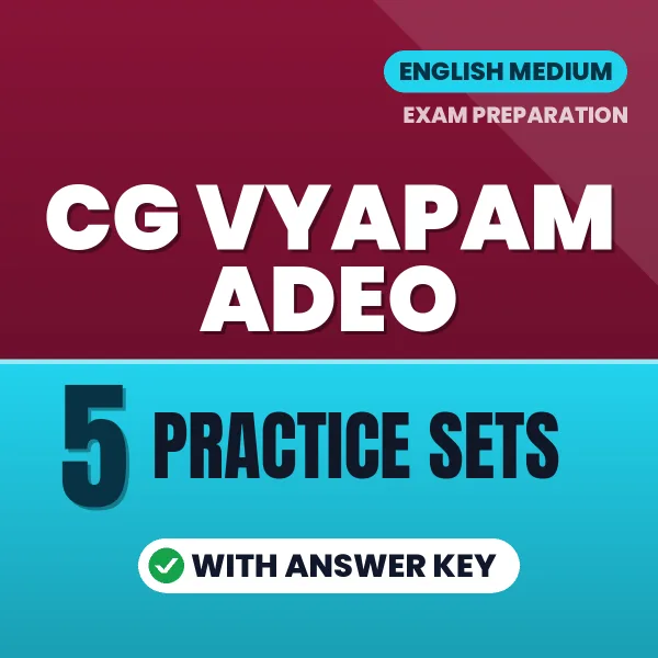 5 Practice Sets for CG Vyapam ADEO Exam in English | Practice eBook with Answer Key – Instant PDF Download