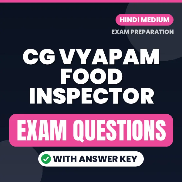 CG Vyapam Food Inspector Study eBook (Hindi): Exam-Oriented Questions with Answers in PDF