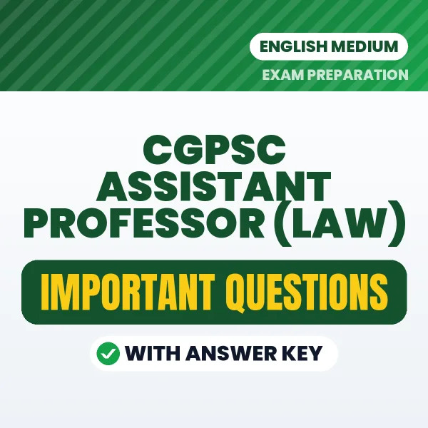 Download CGPSC Assistant Professor (Law) Preparation Book PDF (English) with Important Questions & Answers