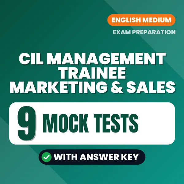 9 Mock Tests for CIL Management Trainee Marketing & Sales Exam in English | Practice eBook with Answer Key – Instant PDF Download