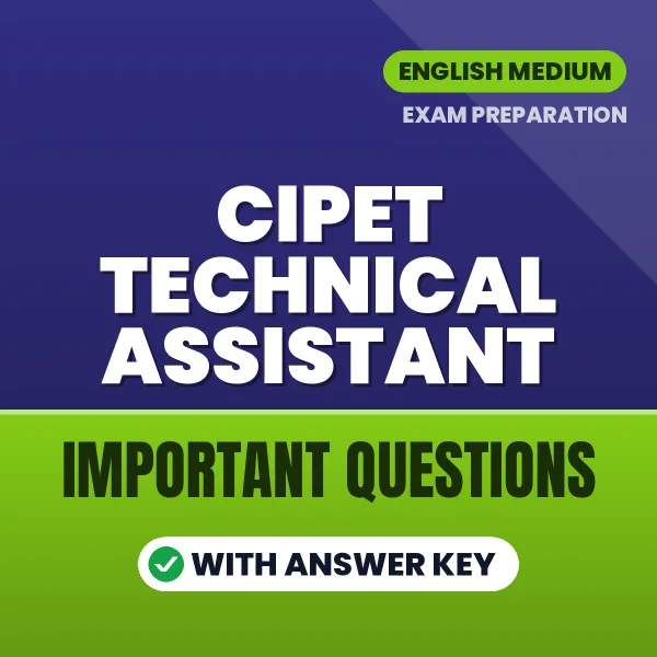 Download CIPET Technical Assistant Preparation Book PDF (English) with Important Questions & Answers