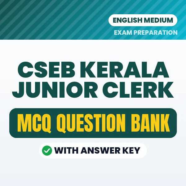 CSEB Kerala Junior Clerk MCQ with Answer Key Book PDF in English – Exam-Oriented Objective Questions for Quick Revision