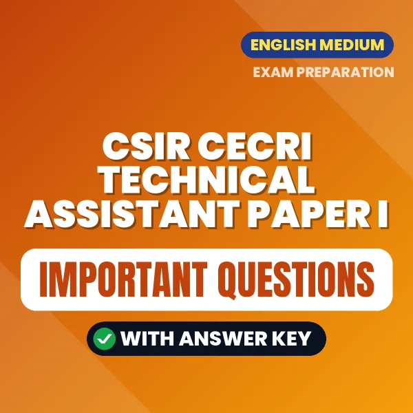 Download CSIR CECRI TECHNICAL ASSISTANT PAPER I Preparation Book PDF (English) with Important Questions & Answers
