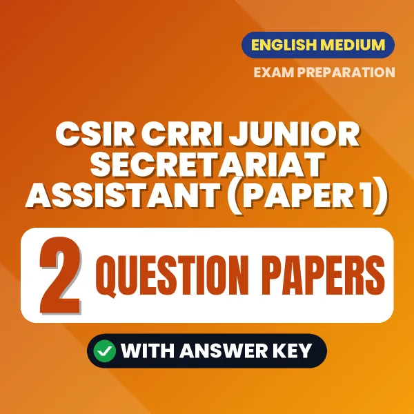 Download 2 CSIR CRRI Junior Secretariat Assistant (Paper 1) Question Papers PDF (English) Based on the Latest Exam Pattern