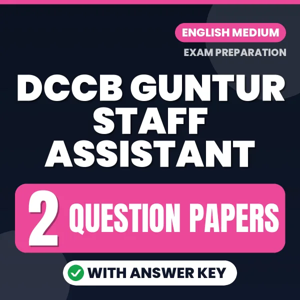 DCCB Guntur Staff Assistant Question Paper PDF in English – 2 Full-Length Question Papers with Answer Key