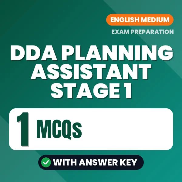 DDA Planning Assistant Stage 1 MCQ with Answer Key Book PDF in English – Exam-Oriented Objective Questions for Quick Revision