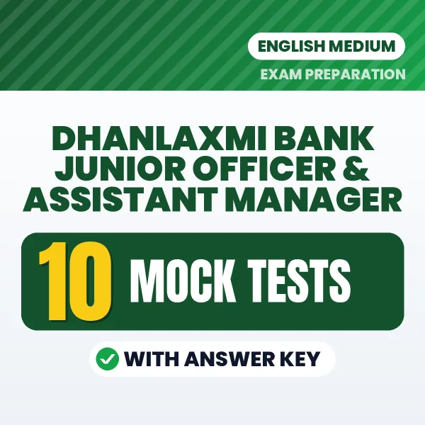 Dhanlaxmi Bank Junior Officer & Assistant Manager Mock Test PDF in English – 10 Full-Length Mock Tests with Answer Key