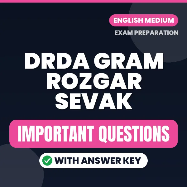 Download DRDA Gram Rozgar Sevak Preparation Book PDF (English) with Important Questions & Answers