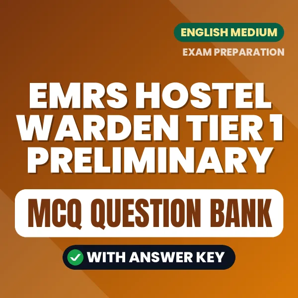 Download EMRS Hostel Warden Tier 1 Preliminary Exam MCQ PDF in English – Important Objective Questions with Answers