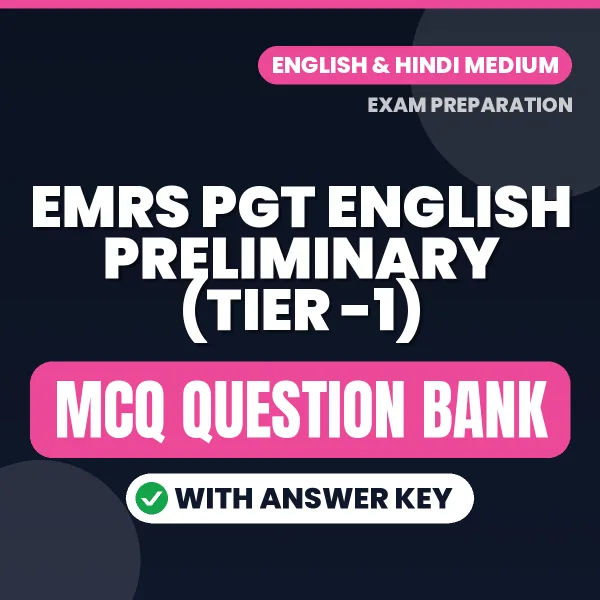 Prepare for EMRS PGT English Preliminary (Tier -1) Exam with Multiple Choice Questions & Answers PDF in Hindi