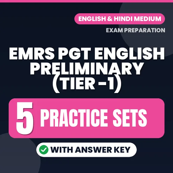 Practice for EMRS PGT English Preliminary (Tier -1) Exam at Home – 5 Practice Sets PDF in Hindi with Answers