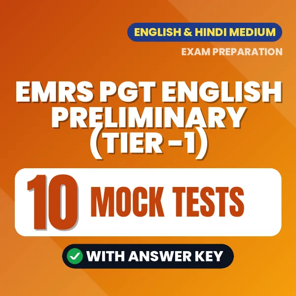 Practice for EMRS PGT English Preliminary (Tier -1) Exam at Home – 10 Mock Tests PDF in Hindi with Answers