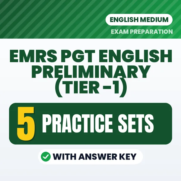 EMRS PGT English Preliminary (Tier -1) Exam Practice Set Series (English): 5 Exam-Like Practice Sets with Answers