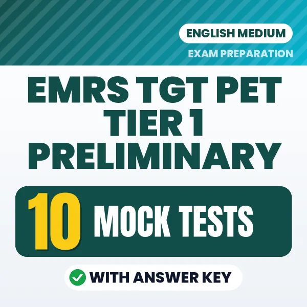 Latest Pattern EMRS TGT PET Tier 1 Preliminary Mock Test eBook in English – 10 Mock Tests with Answer Key for Self-Assessment