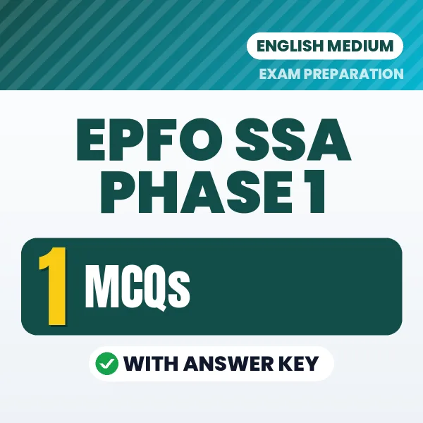 EPFO SSA Phase 1 MCQ with Answer Key Book PDF in English – Exam-Oriented Objective Questions for Quick Revision