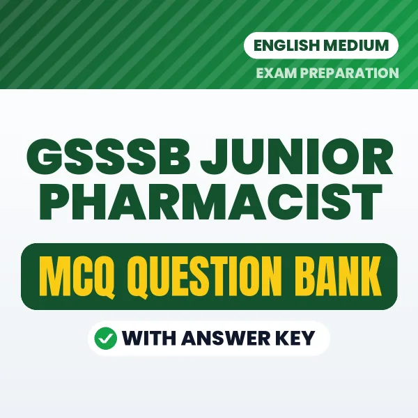 GSSSB Junior Pharmacist MCQ with Answer Key Book PDF in English – Exam-Oriented Objective Questions for Quick Revision
