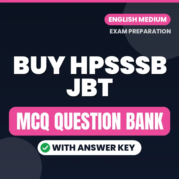 Buy HPSSSB JBT Exam Objective Type Questions eBook in English – Latest Pattern MCQ Collection
