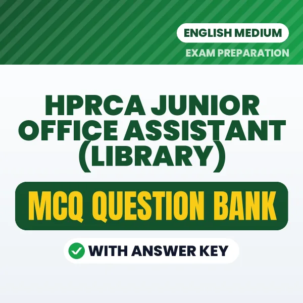 Download HPRCA Junior Office Assistant (Library) Exam MCQ PDF in English – Important Objective Questions with Answers