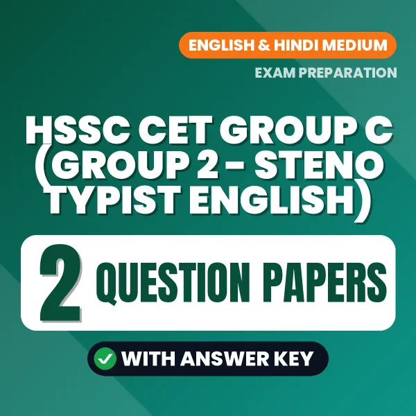 Download 2 HSSC CET Group C (Group 2 - Steno Typist English) Question Papers PDF (Hindi) Based on the Latest Exam Pattern