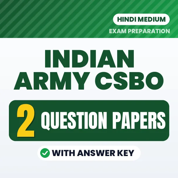 Download 2 Indian Army CSBO Question Papers PDF (Hindi) Based on the Latest Exam Pattern