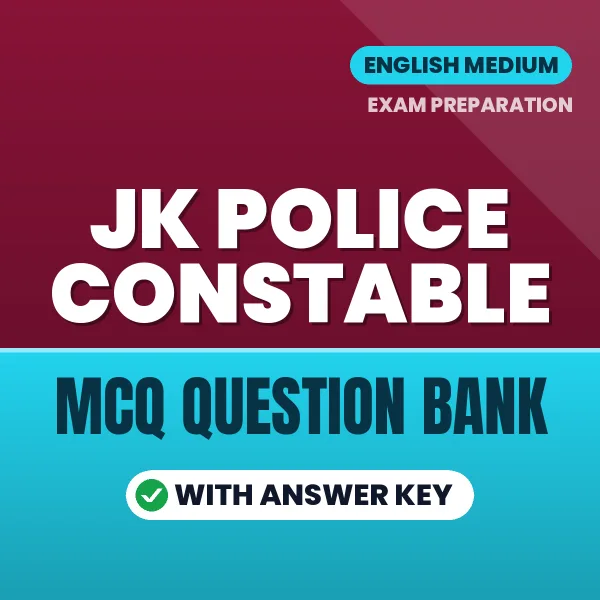 Best MCQ eBook for JK Police Constable Exam in English | Selected Questions with Answer Key