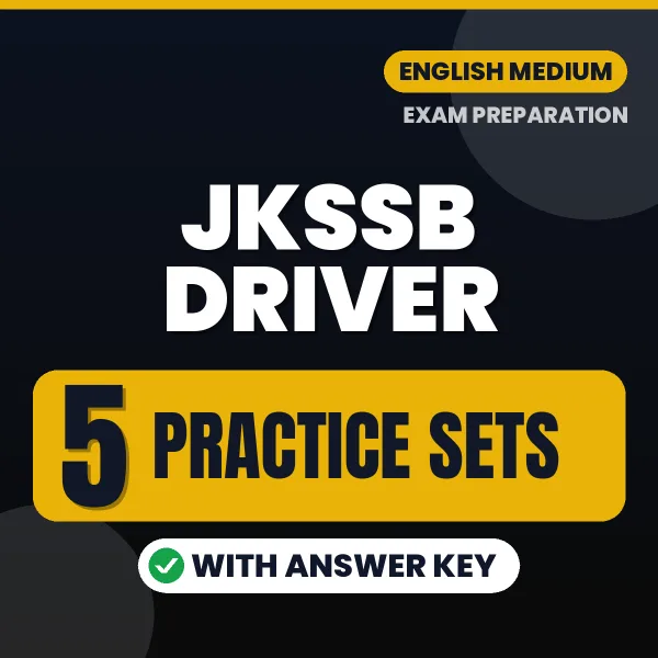 Practice for JKSSB Driver Exam at Home – 5 Practice Sets PDF in English with Answers