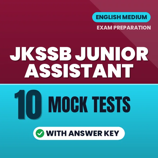 Latest Pattern JKSSB Junior Assistant Mock Test eBook in English – 10 Mock Tests with Answer Key for Self-Assessment
