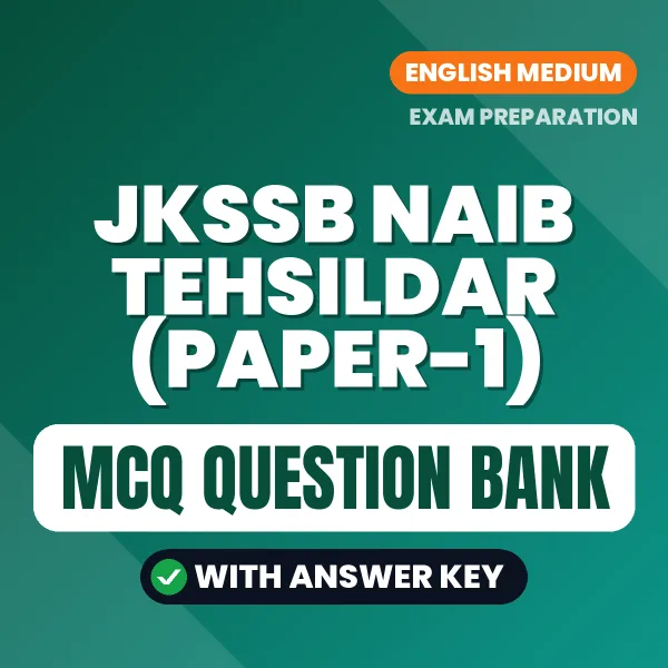 JKSSB Naib Tehsildar (Paper-1) MCQ with Answer Key Book PDF in English – Exam-Oriented Objective Questions for Quick Revision