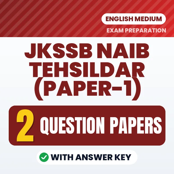 2 Question Papers for JKSSB Naib Tehsildar (Paper-1) Exam in English | Practice eBook with Answer Key – Instant PDF Download