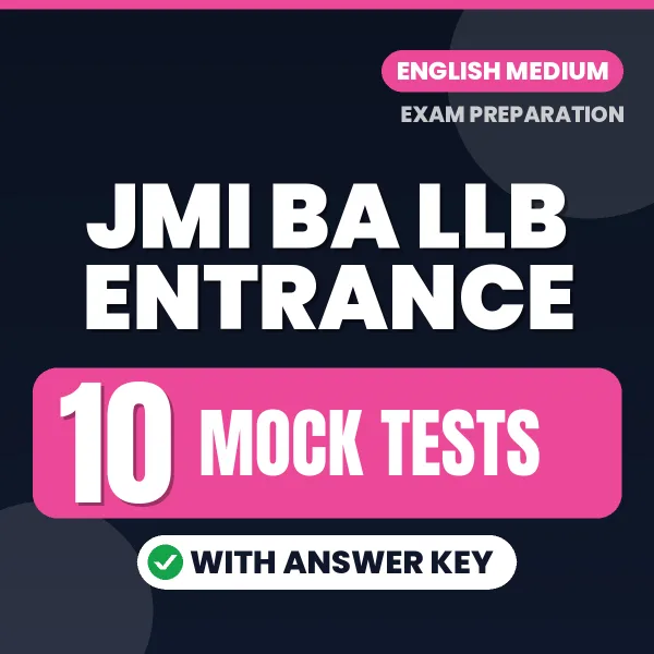 10 Mock Tests for JMI BA LLB Entrance Exam in English | Practice eBook with Answer Key – Instant PDF Download