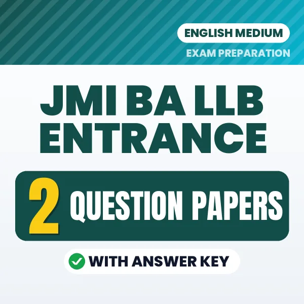 2 Question Papers for JMI BA LLB Entrance Exam in English | Practice eBook with Answer Key – Instant PDF Download