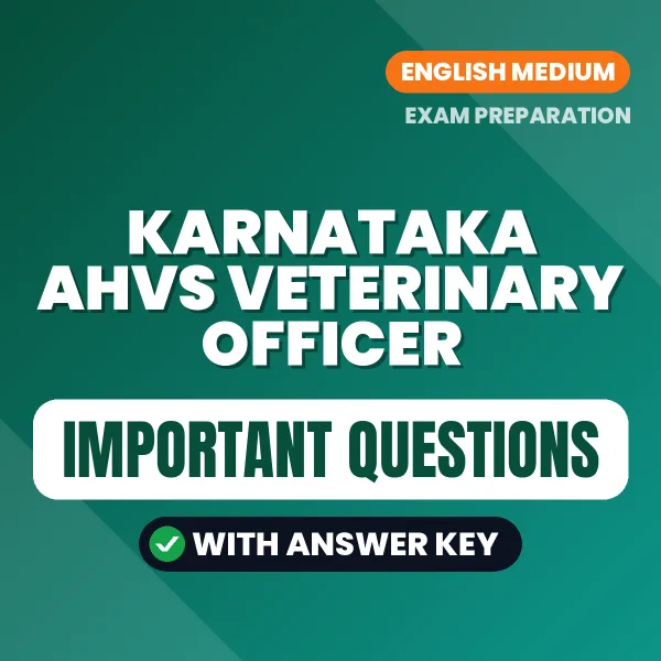 Karnataka AHVS Veterinary Officer Exam Guide PDF in English – Important Questions for Quick Revision