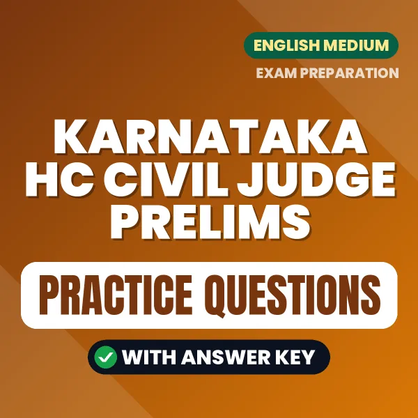 Best Digital Book for Karnataka HC Civil Judge Prelims Exam in English | Latest Syllabus-Based Practice Questions