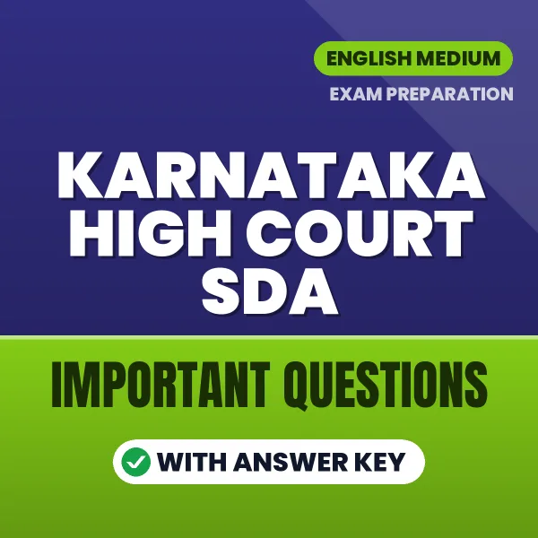 Download Karnataka High Court SDA Preparation Book PDF (English) with Important Questions & Answers