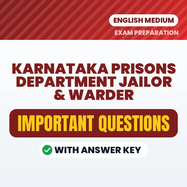 Download Karnataka Prisons Department Jailor & Warder Preparation Book PDF (English) with Important Questions & Answers