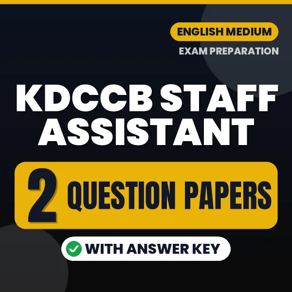 KDCCB Staff Assistant Question Paper PDF in English – 2 Full-Length Question Papers with Answer Key
