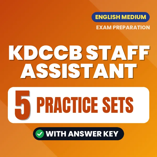 KDCCB Staff Assistant Practice Set PDF in English – 5 Full-Length Practice Sets with Answer Key