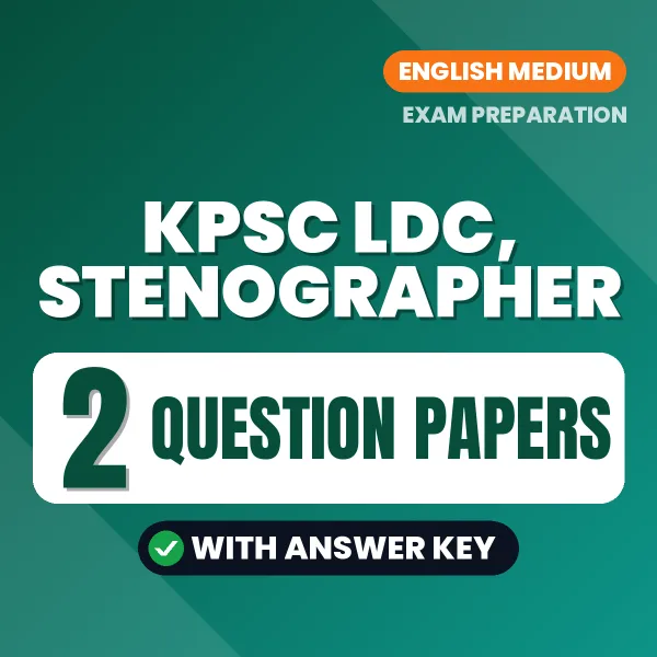 Latest Pattern KPSC LDC, Stenographer Question Paper eBook in English – 2 Question Papers with Answer Key for Self-Assessment