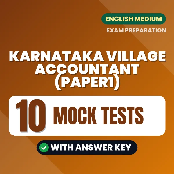 Karnataka Village Accountant (Paper1) Mock Test PDF in English – 10 Full-Length Mock Tests with Answer Key