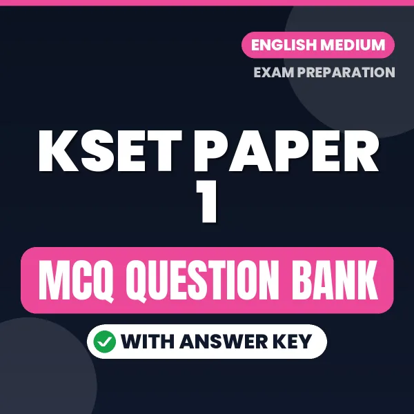 KSET Paper 1 MCQ with Answer Key Book PDF in English – Exam-Oriented Objective Questions for Quick Revision