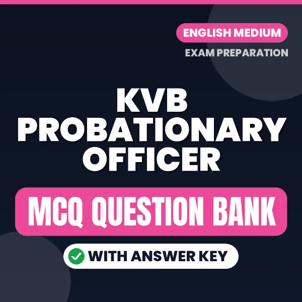 KVB Probationary Officer MCQ with Answer Key Book PDF in English – Exam-Oriented Objective Questions for Quick Revision