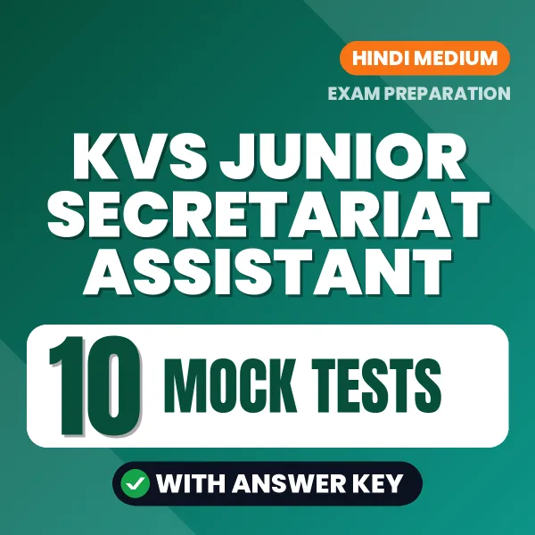 Download 10 KVS Junior Secretariat Assistant Mock Tests PDF (Hindi) Based on the Latest Exam Pattern